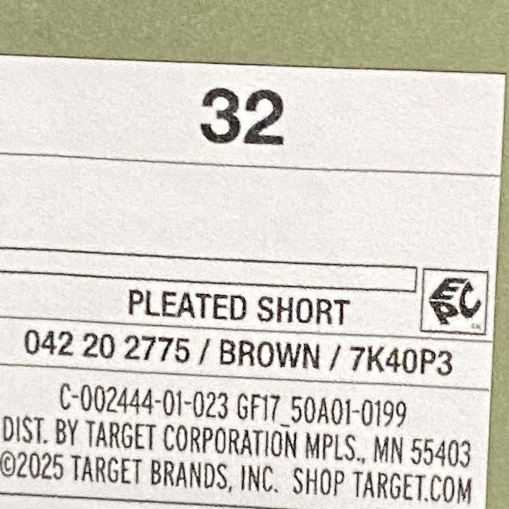 NWT Goodfellow & Co Pleated Chino Shorts Brown Size 32 Men's 7" Inseam - Picture 5 of 6